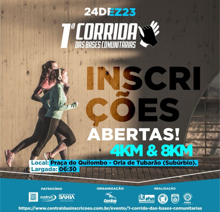 Capa: PMBA abre inscrições para a 1ª Corrida das Bases Comunitárias