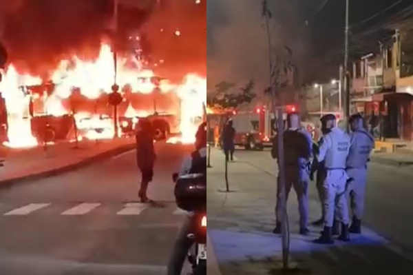 Capa: SALVADOR TÁ BARRIL! Bandidos tocam fogo em ônibus na avenida Suburbana após morte de traficante no Boiadeiro; veja vídeo