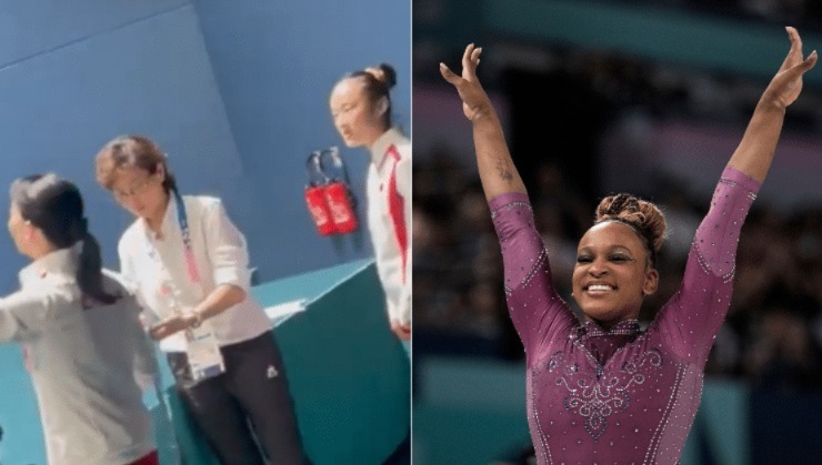 Capa: Árbitra que “barrou” o pódio de Rebeca é flagrada tirando foto de medalha chinesa